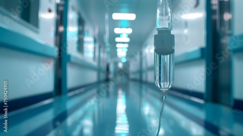 Drip on the background a hospital corridor concept