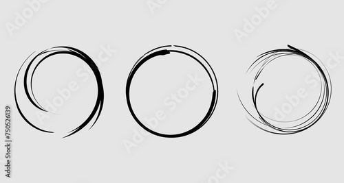 Black round frame. Unique black ring design