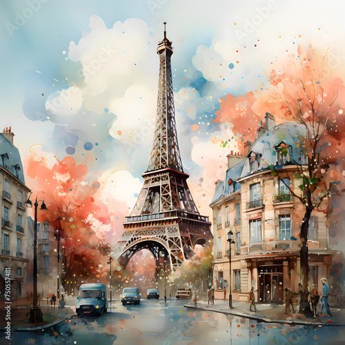 Abstract Paris illustration art