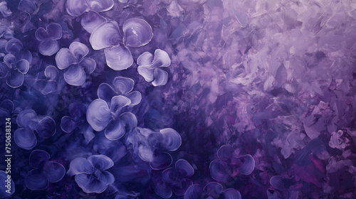 Shimmering texture with flowers in ethereal lavender and midnight indigo tones