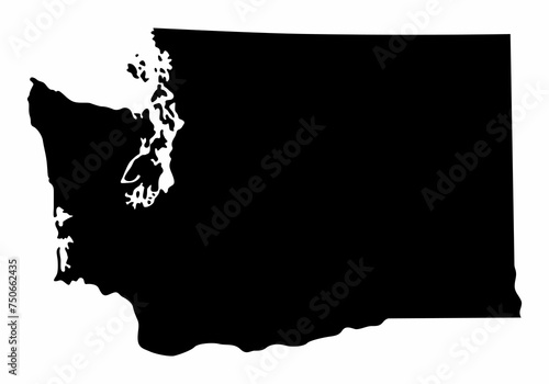 Washington State silhouette map