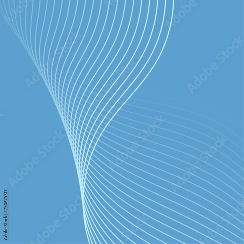 Abstract background with waves. Vector banner with lines. Background for music album, poster, card, advertisement. Geometric element for design. Blue gradient. Ocean, water, sea