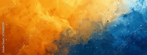 bright orange-yellow background turns into a dark blue background, technical drawing, water color, pencil, illustration, depth feeling, high quality