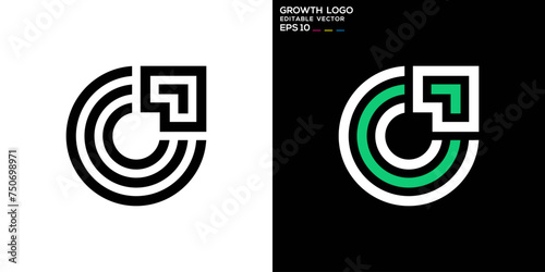 Vector template of growth logo, arrow, up, success, EPS 10