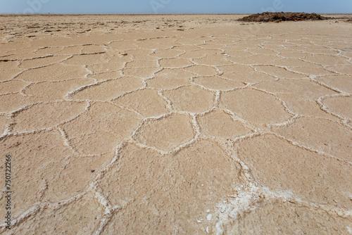 Salt desert in the Danakil depression. Moonscape in Danakil depression, Ethiopia, Horn of Africa