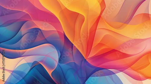 Multicolored abstract background, something similar to a fabric that unfolds in the wind, with colors of ora, modern background that can be used as a desktop background, abstract background with waves