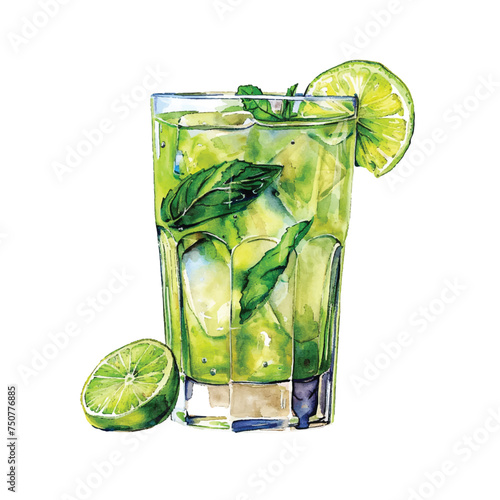 mojito vector illustration in watercolour style 