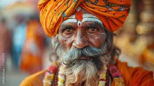 Indian man hindi in traditional man. 