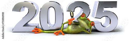 Fun 3D cartoon green frog in 2025