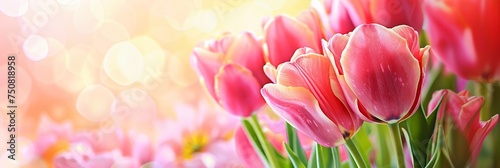 Spring Tulip Close-up with Pastel Bokeh Generative AI