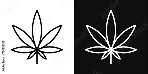 Cannabis Leaf Icon Set. Vector Illustration