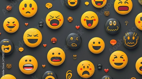 set of emoticons with different emotions