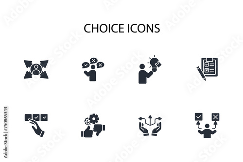 Choice icon set.vector.Editable stroke.linear style sign for use web design,logo.Symbol illustration.