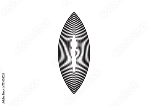 Beauty vagina concept abstract logo, sacred almond sign symbol or mark, overlapping circles vector isolated or white background