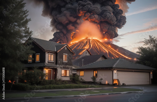 volcanic eruption, apocalyptic background