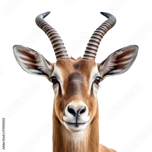 face of Antelopeisolated on transparent background, element remove background, element for design - animal, wildlife, animal themes