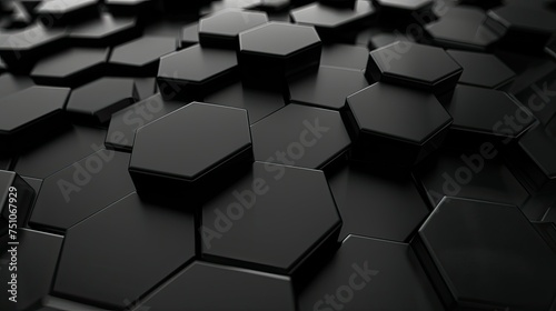 Abstract black technology hexagonal background, 3D Hexagonal Technology Canvas