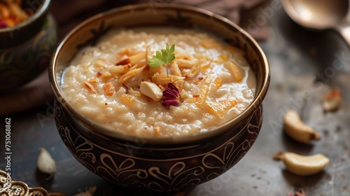 Sheer Khurma: A rich pudding made with vermicelli, milk, nuts, and dried fruits.Ramadan Desserts.