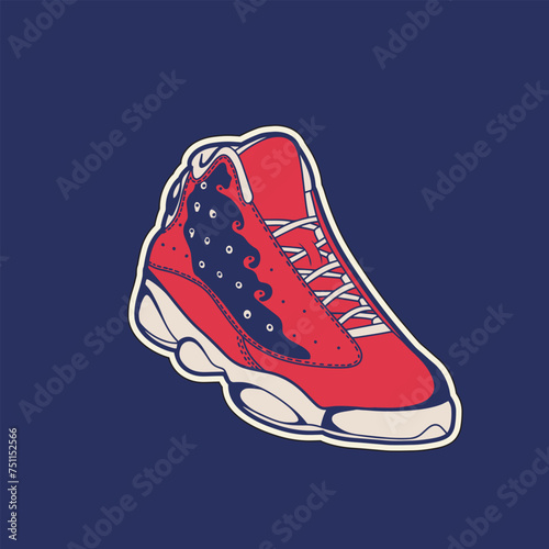 Sneaker shoes . Concept. Flat design. Vector illustration. Sneakers in flat style. Sneakers side view. Fashion sneakers. 