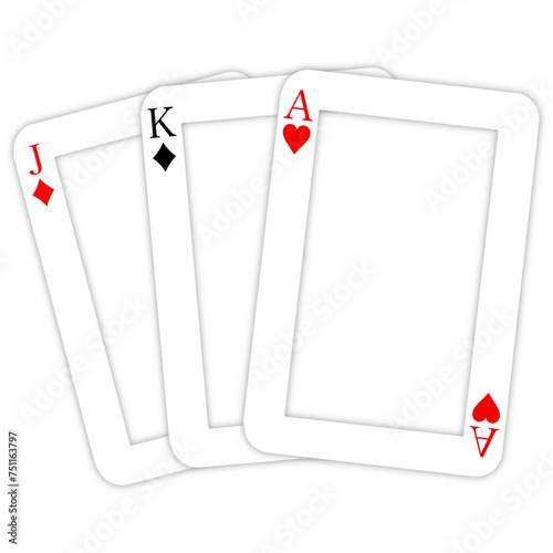 Poker Card frame, king of heart card and queen of heart card