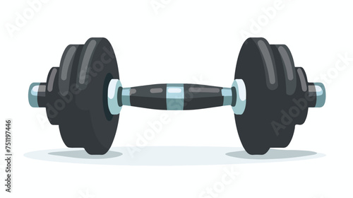 Simple dumbbell flat icon vector.