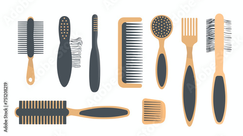 Flat style vector hairbrush illustration