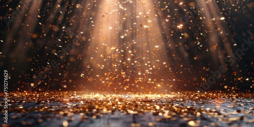 A rain of golden confetti that turns into a party. Generative Ai