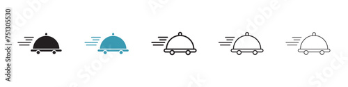 Cuisine Dispatch Vector Icon Set. Culinary Delivery vector symbol for UI design.