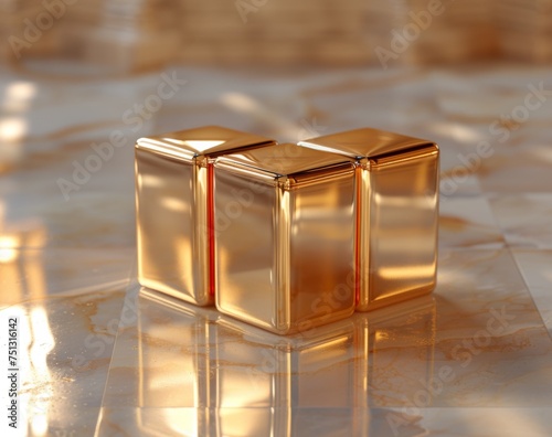 golden boxes on a golden background, octane render, asymmetrical balance, award-winning, glazed surfaces, 