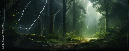 lightning bolt in the forest