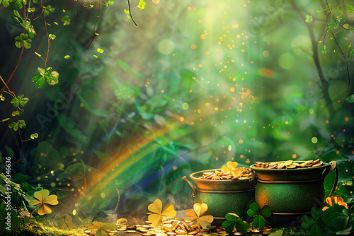 st patricks day, st patrick background, pot of gold coins