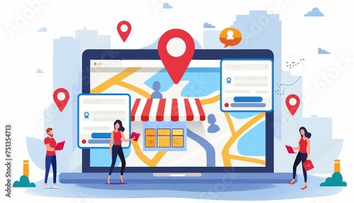 Local SEO Optimization for Businesses, local SEO optimization for businesses with an image showing marketers optimizing Google My Business listings, AI