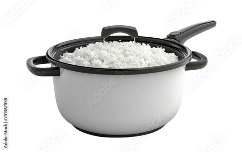 The Art of Rice Cooking in Your Kitchen On Transparent Background.