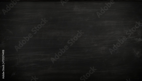 Close up of a black dirty school education empty blackboard or chalkboard texture background