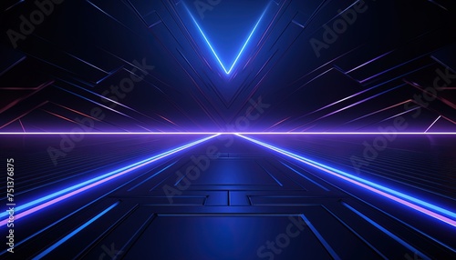 Futuristic technology abstract background with a glowing neon outline, tech background flat