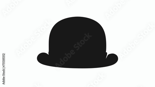 Simple black silhouette of a bowler hat for a magic p