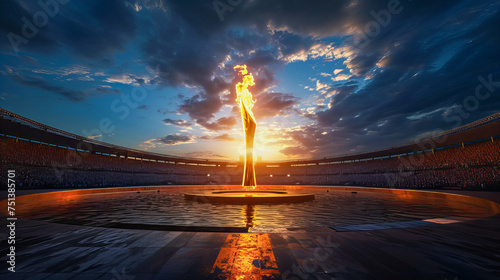 Olympic Blaze: An Illustration Capturing the Glory of the Olympic Flame in All Its Grandeur