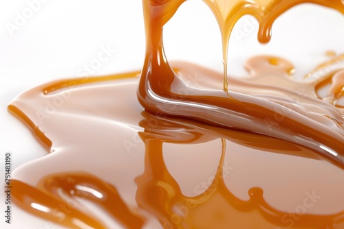 liquid caramel candies isolated on a white background