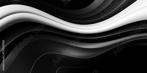 Black and white stipes abstract design background. Black and white stripes representing a complex curved surface.