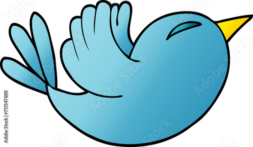 cartoon doodle bluebird