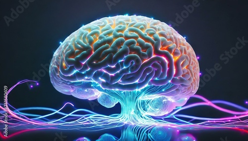Mózg, system nerwowy wykazujący aktywność elektryczna, komunikujące się ze sobą neurony. Praca mózgu