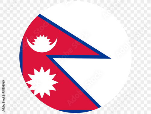 Nepal flag button on png or transparent background. vector illustration. 