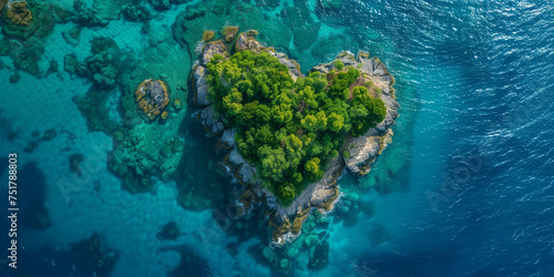 Caribbean Island in the shape of a love heart beautifull island