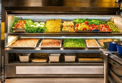 A photo of a large selection of Italian food. The food is arranged in a colorful display.