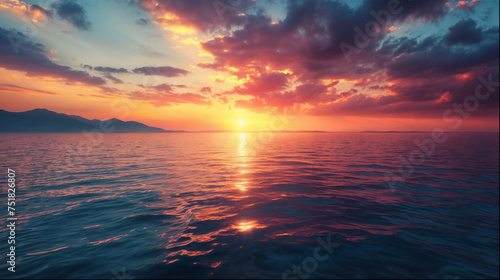 calm rhytms sunset on the sea