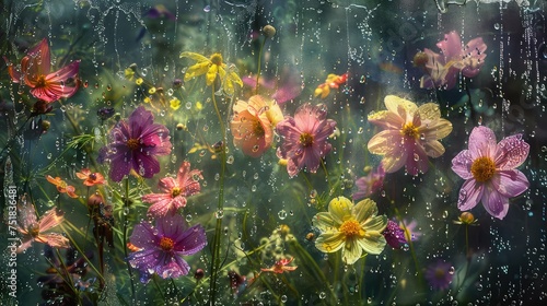bloom rain flowers spring