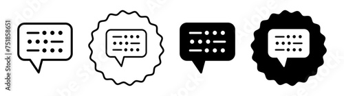 Morse code set in black and white color. Morse code simple flat icon vector