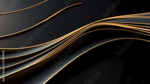 3D abstract background and curved lines