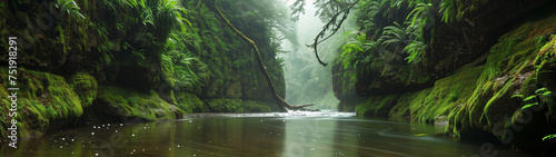 Verdant Solitude: The Secluded Rainforest River