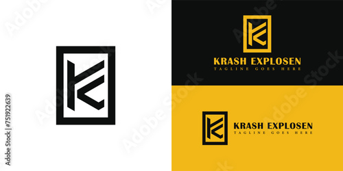 Abstract initial letter KE or EK logo in black color isolated in multiple background colors applied for energy drink company logo also suitable for the brands or companies have initial name EK or KE.